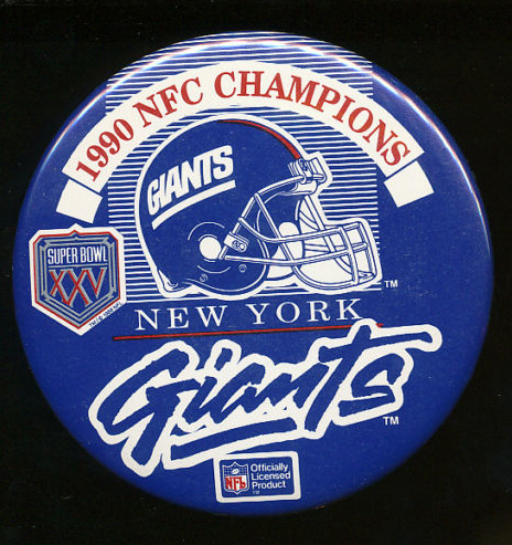 1990 NY Giants Superbowl Button